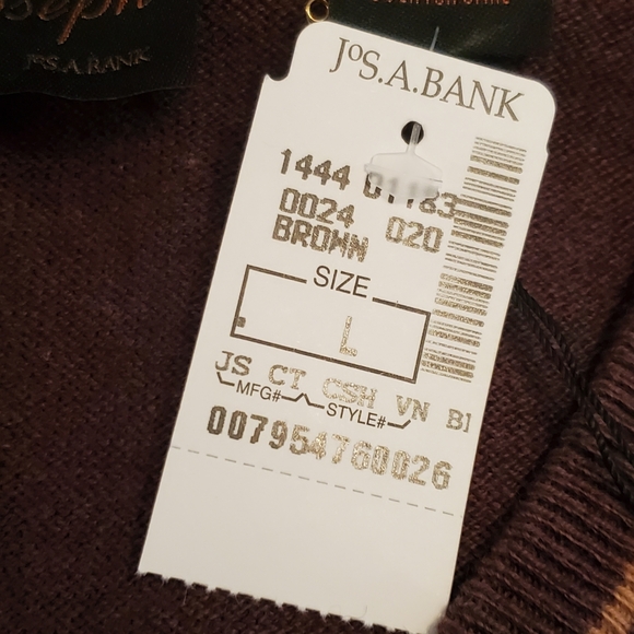 Josephe A. Banks NWT Cashmere V-Neck Sweater Size L - Picture 9 of 11